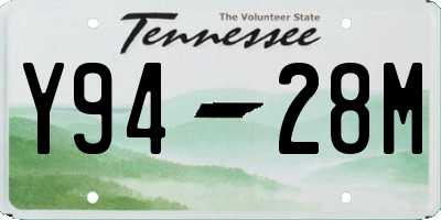 TN license plate Y9428M