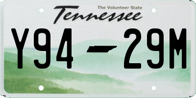 TN license plate Y9429M