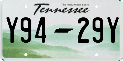 TN license plate Y9429Y