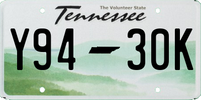 TN license plate Y9430K