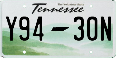 TN license plate Y9430N