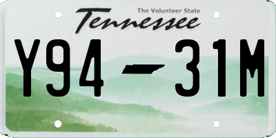 TN license plate Y9431M