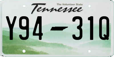 TN license plate Y9431Q