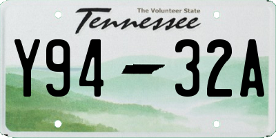 TN license plate Y9432A