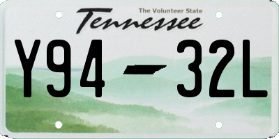 TN license plate Y9432L