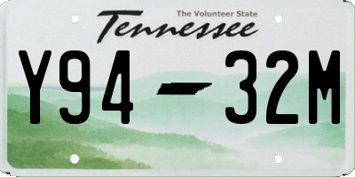 TN license plate Y9432M