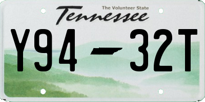 TN license plate Y9432T