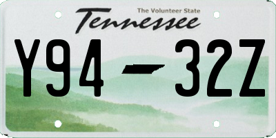 TN license plate Y9432Z