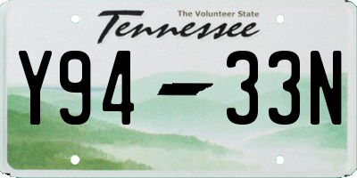 TN license plate Y9433N