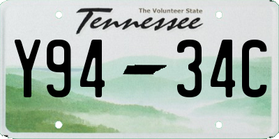 TN license plate Y9434C