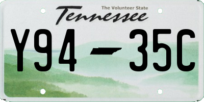 TN license plate Y9435C