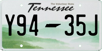 TN license plate Y9435J