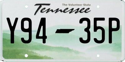 TN license plate Y9435P