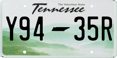 TN license plate Y9435R