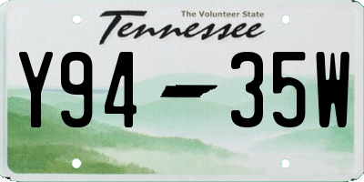 TN license plate Y9435W