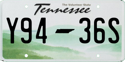 TN license plate Y9436S