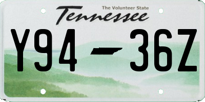 TN license plate Y9436Z