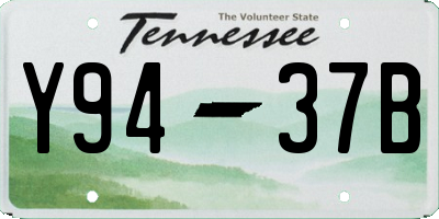 TN license plate Y9437B