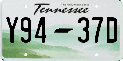 TN license plate Y9437D