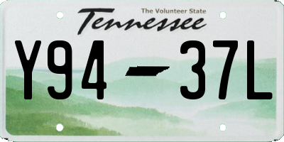 TN license plate Y9437L