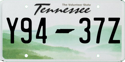 TN license plate Y9437Z