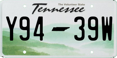 TN license plate Y9439W