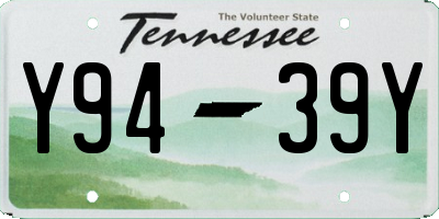 TN license plate Y9439Y