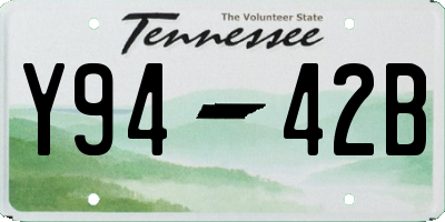 TN license plate Y9442B