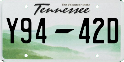 TN license plate Y9442D
