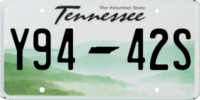 TN license plate Y9442S