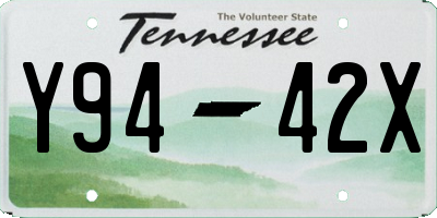 TN license plate Y9442X
