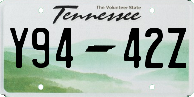 TN license plate Y9442Z
