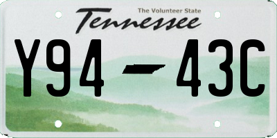 TN license plate Y9443C