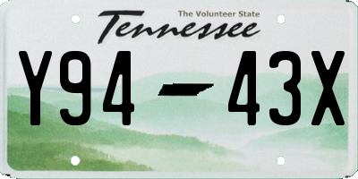 TN license plate Y9443X