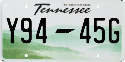 TN license plate Y9445G