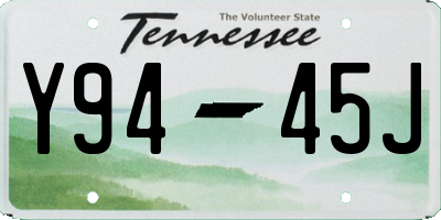 TN license plate Y9445J