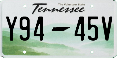 TN license plate Y9445V