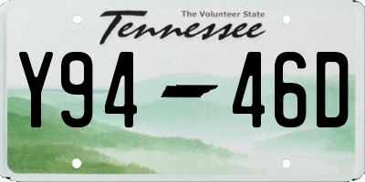 TN license plate Y9446D