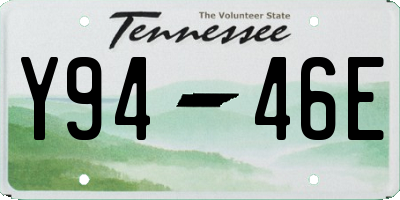 TN license plate Y9446E