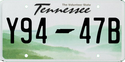 TN license plate Y9447B