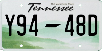 TN license plate Y9448D