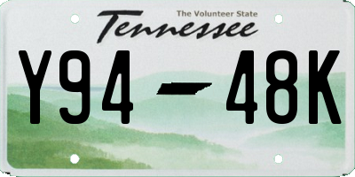 TN license plate Y9448K
