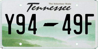 TN license plate Y9449F