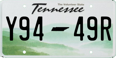 TN license plate Y9449R
