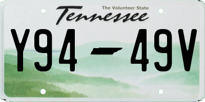 TN license plate Y9449V