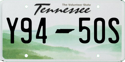 TN license plate Y9450S