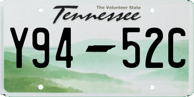 TN license plate Y9452C