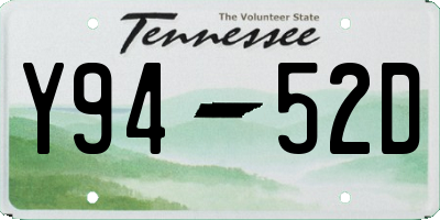 TN license plate Y9452D