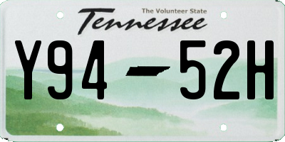 TN license plate Y9452H