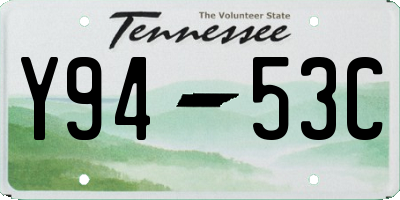 TN license plate Y9453C